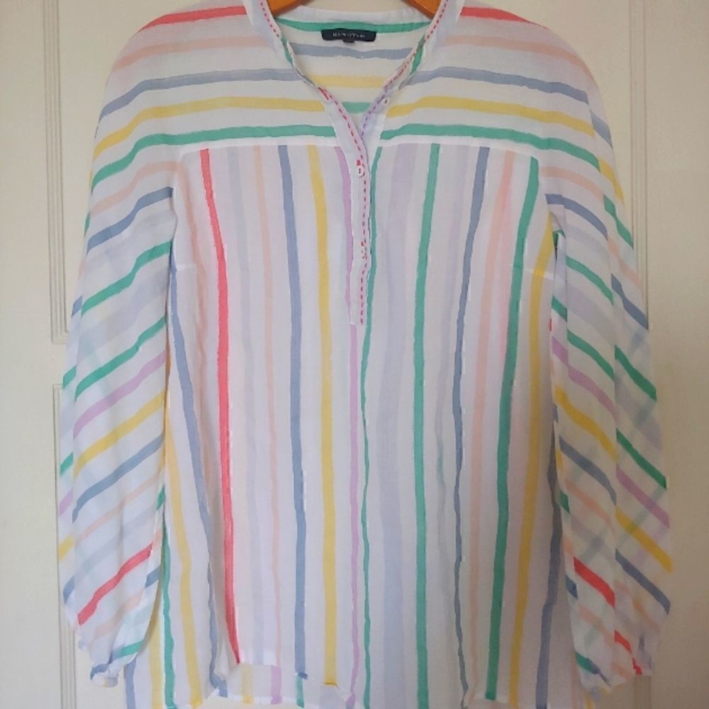 Marc O'Polo Women's Long Sleeve Light Blouse Pastel Stripes Size S
